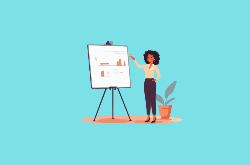 Person giving a presentation 